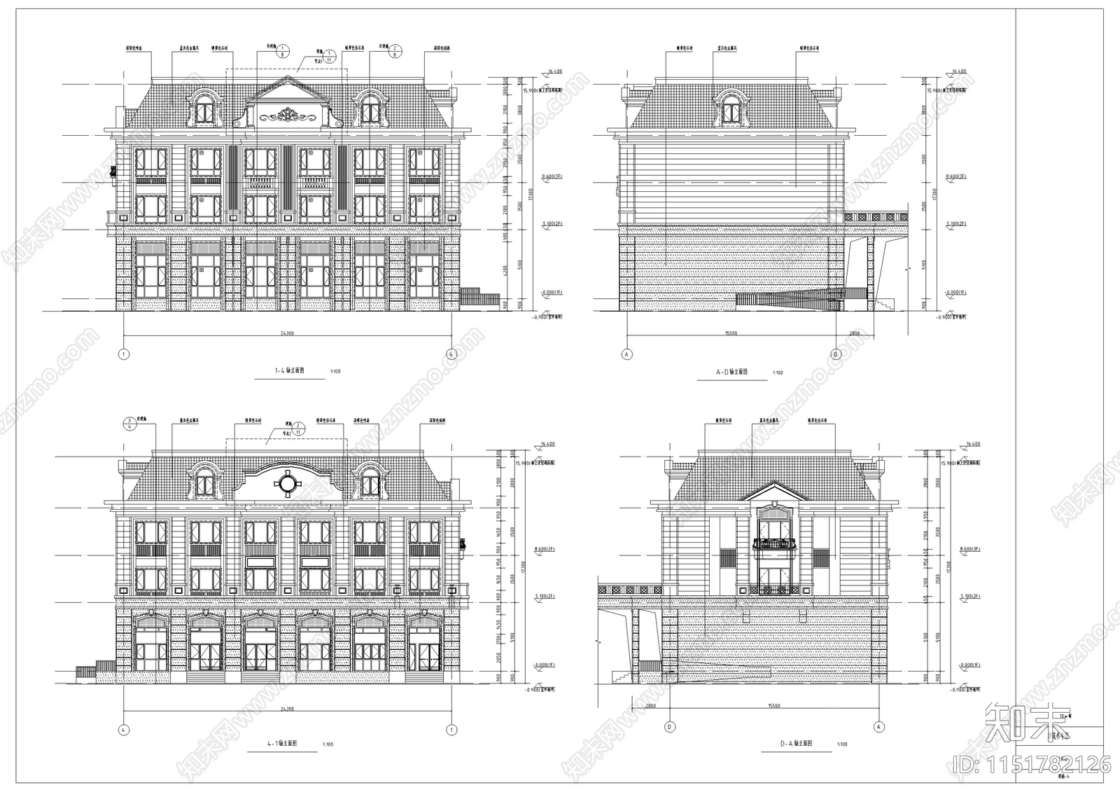 欧式商业街区建筑方案设计cad施工图下载【ID:1151782126】