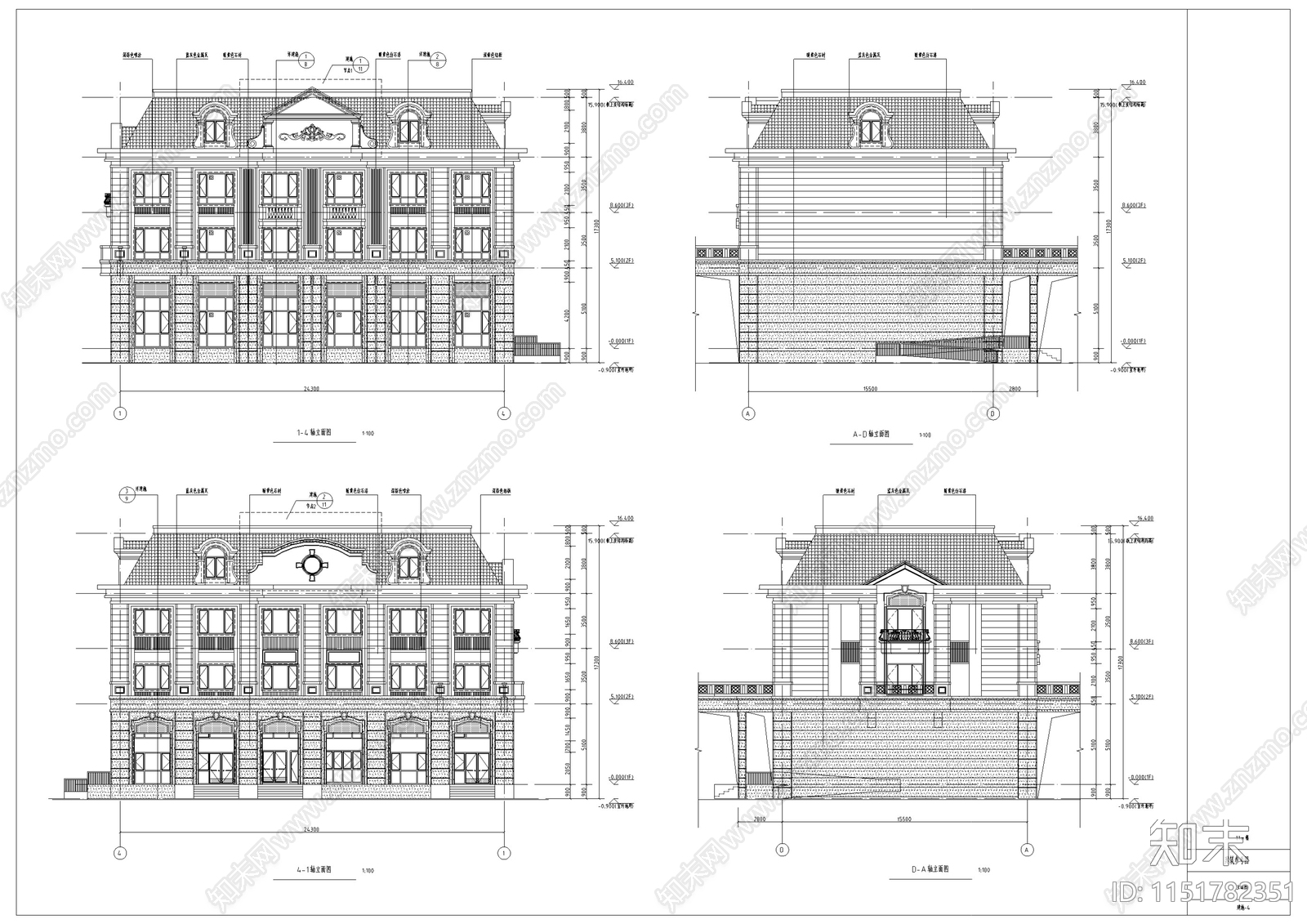 欧式商业街区建筑方案设计cad施工图下载【ID:1151782351】