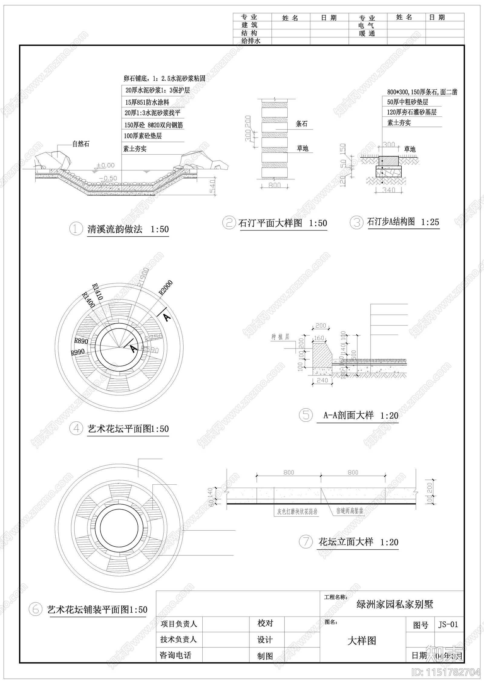 某别墅花园设计平面图施工图下载【ID:1151782704】