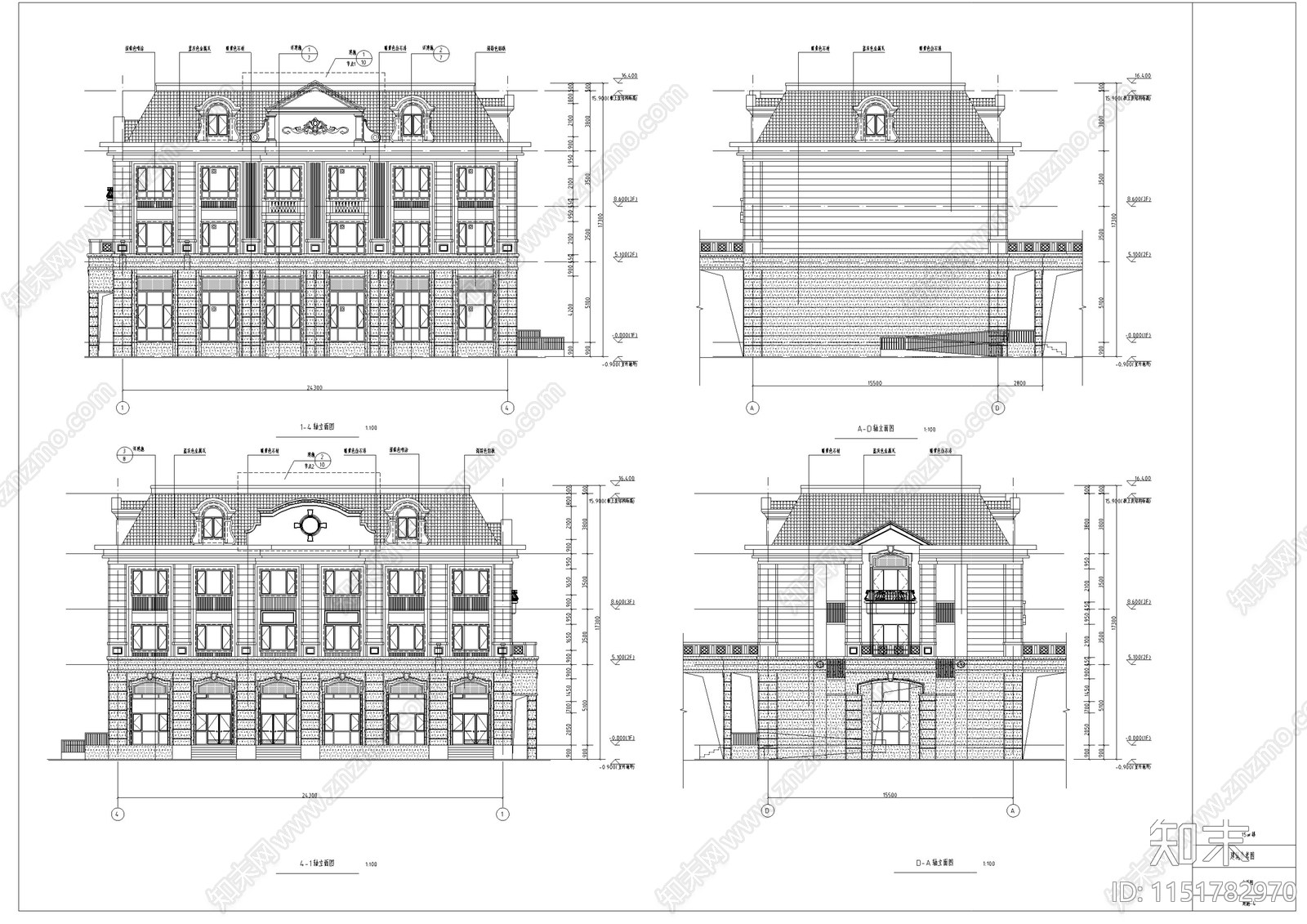 欧式商业街区建筑方案设计cad施工图下载【ID:1151782970】