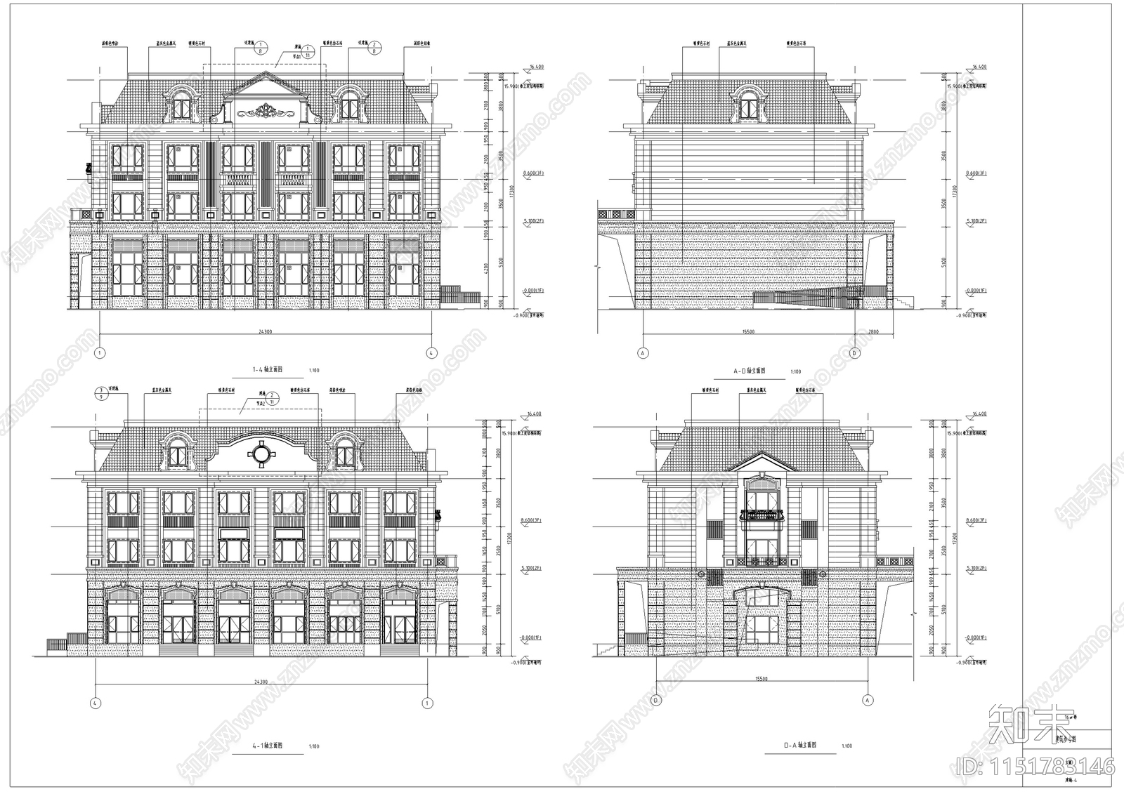 欧式商业街区建筑方案设计cad施工图下载【ID:1151783146】