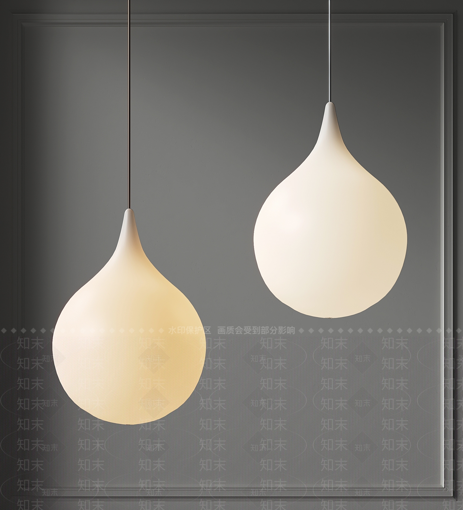 现代艺术水滴吊灯SU模型下载【ID:1151783450】