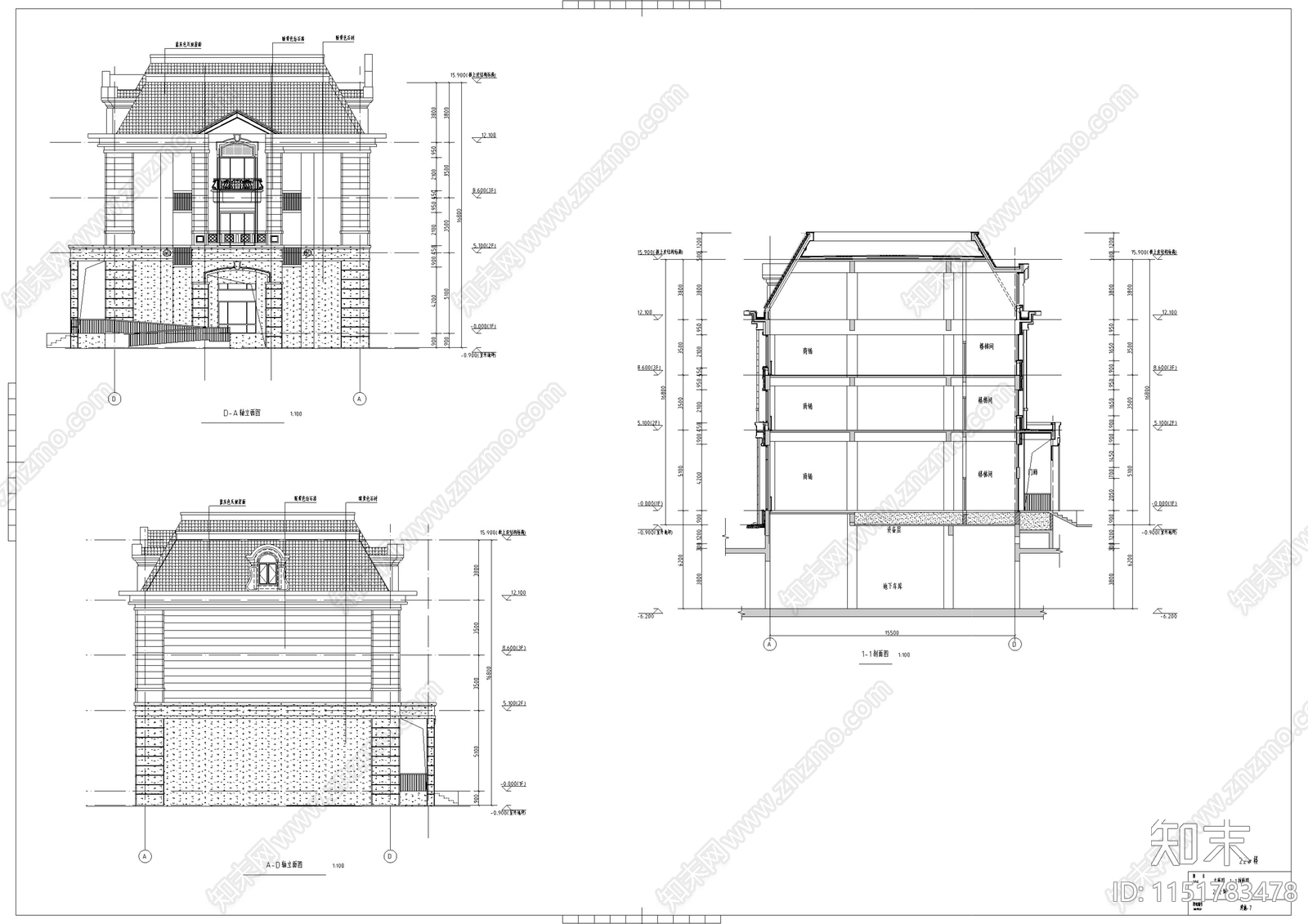 欧式商业街区建筑方案设计cad施工图下载【ID:1151783478】