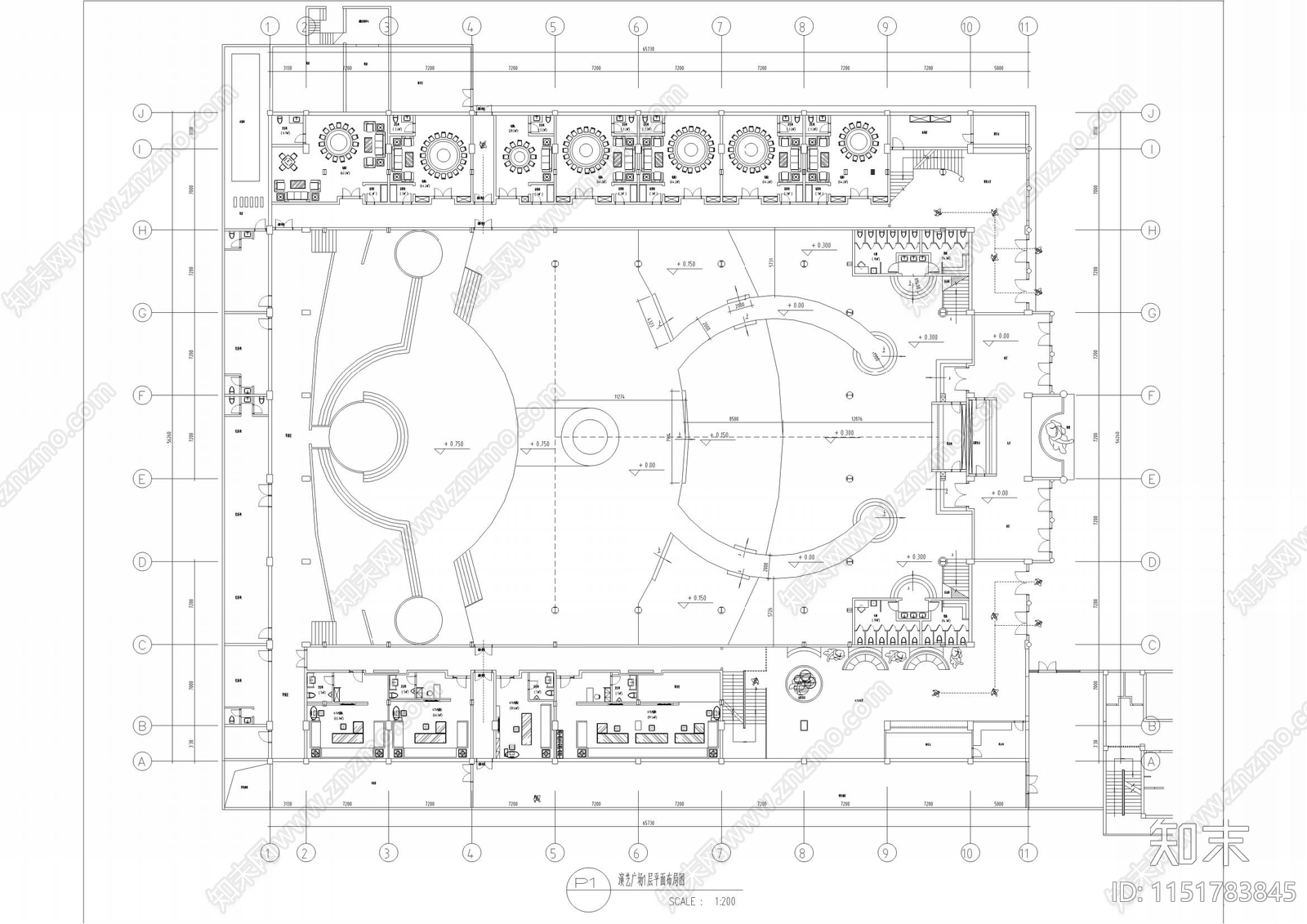 超全不夜城施工图立面图cad施工图下载【ID:1151783845】