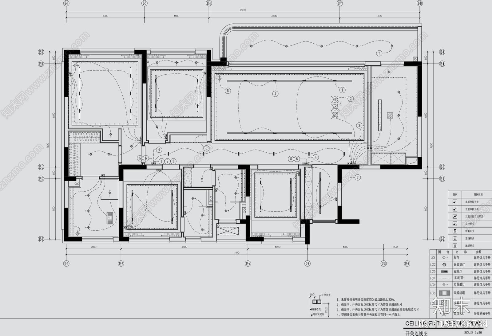 中铁建兰草坝02号地块180户型样板间精装房cad施工图下载【ID:1151786734】