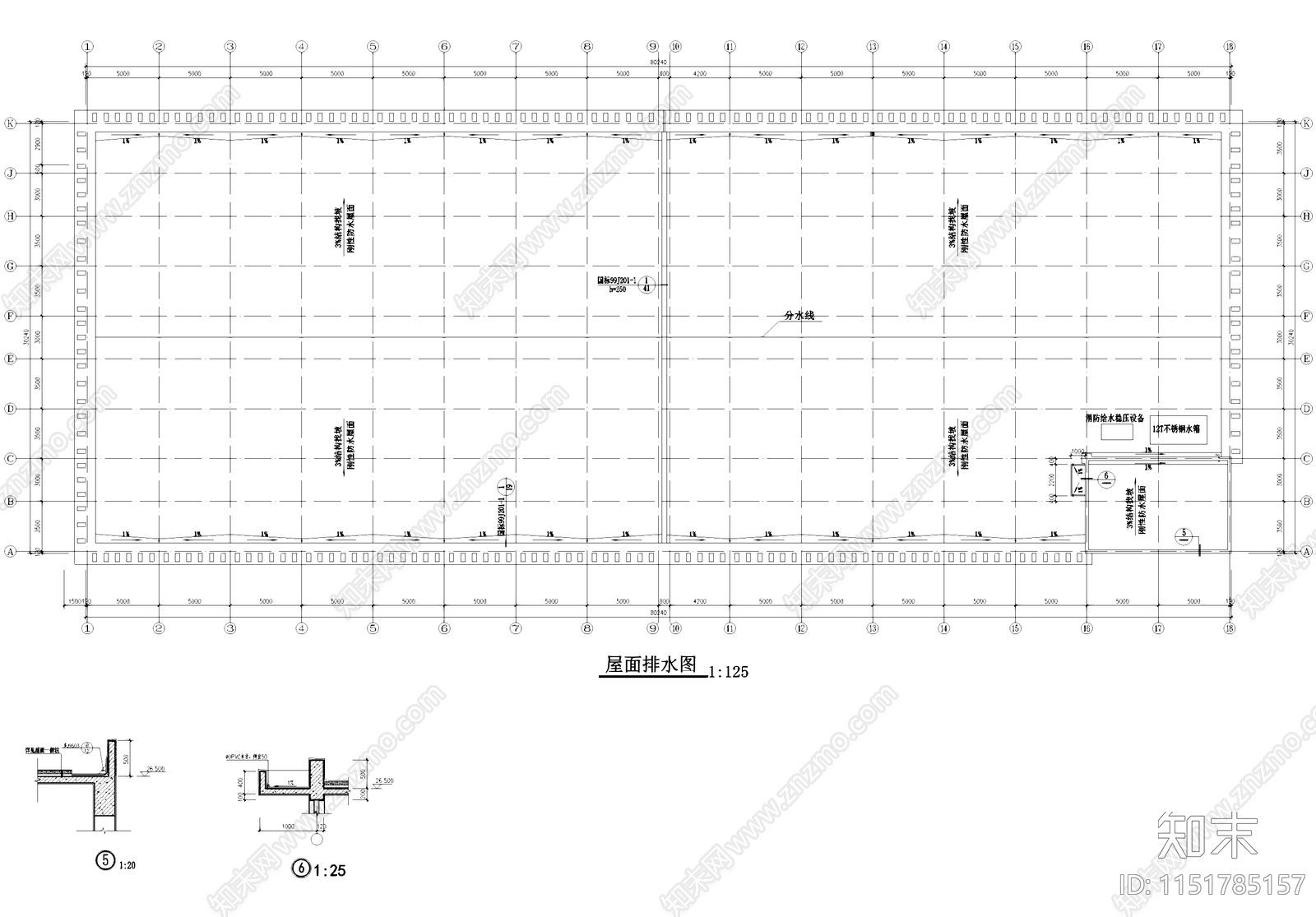 丙类六层车间厂房工业建筑施工图集cad施工图下载【ID:1151785157】