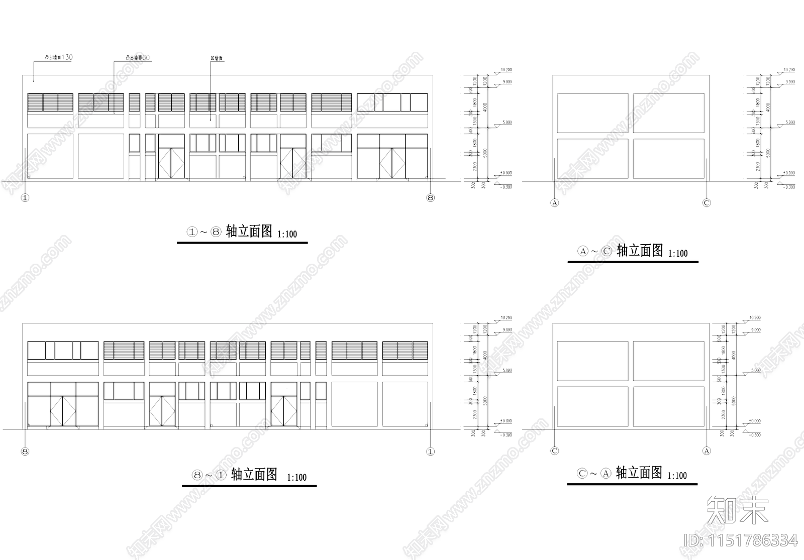 二层动力车间厂房工业建筑cad施工图下载【ID:1151786334】