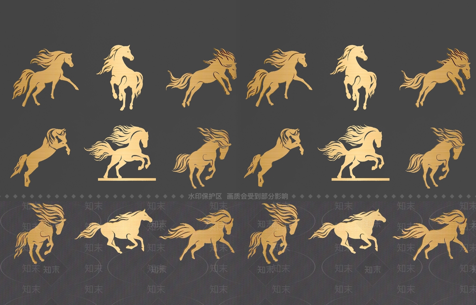 现代飞马剪影墙饰挂件SU模型下载【ID:1151787389】