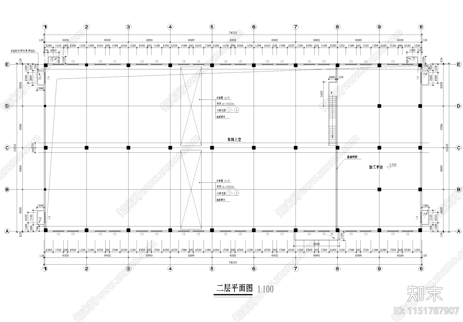 电力公司二层厂房车间工业建筑cad施工图下载【ID:1151787907】