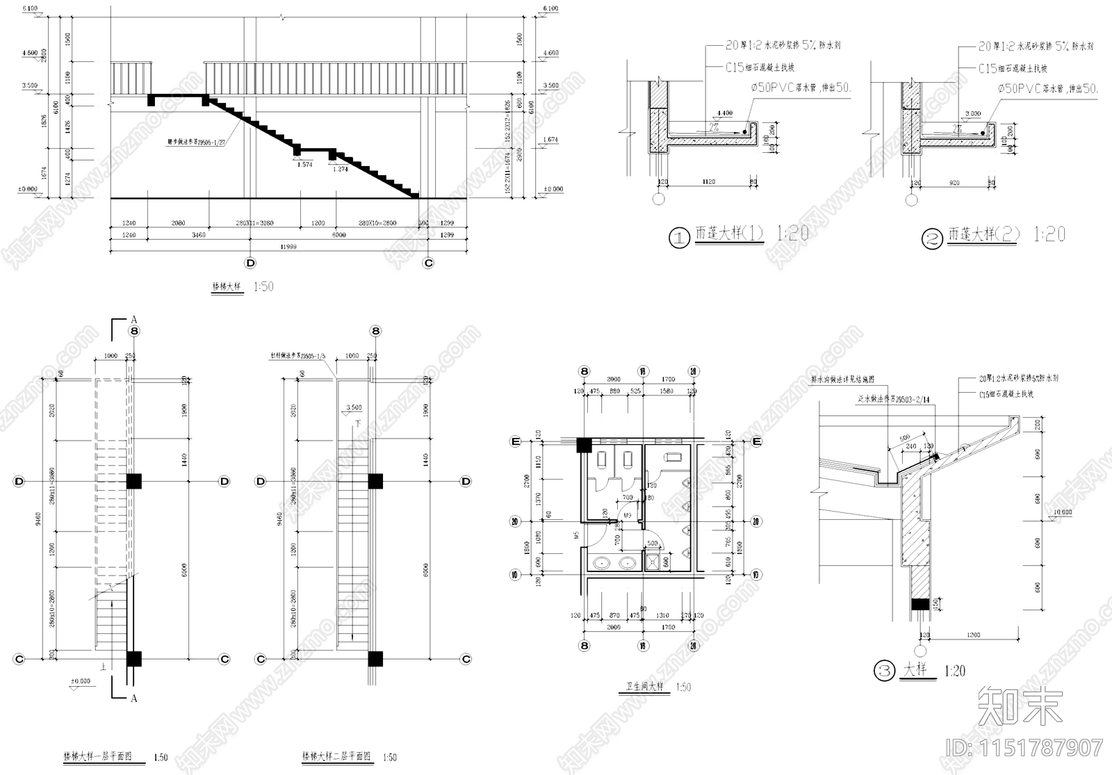 电力公司二层厂房车间工业建筑cad施工图下载【ID:1151787907】