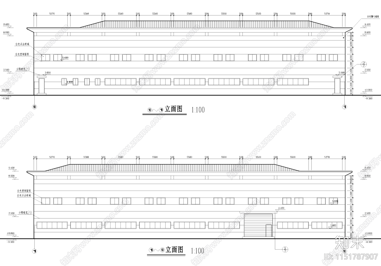 电力公司二层厂房车间工业建筑cad施工图下载【ID:1151787907】