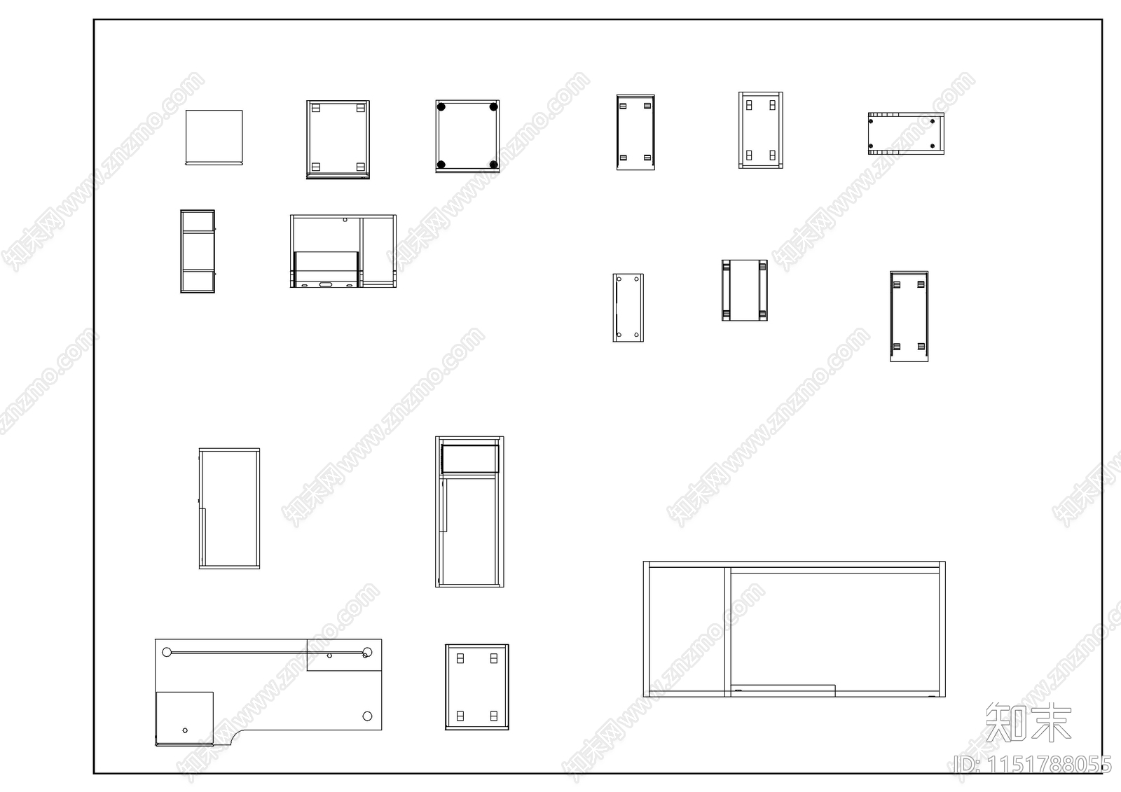 3d办公桌椅素材施工图下载【ID:1151788055】