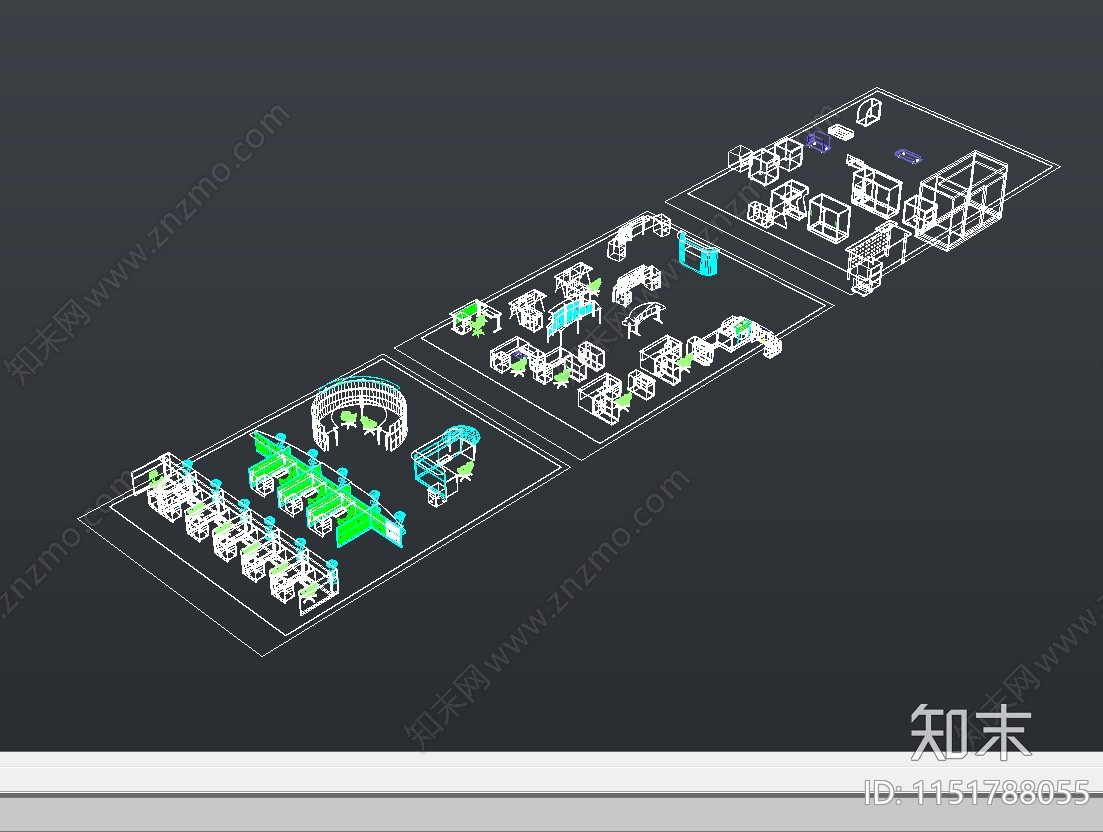 3d办公桌椅素材施工图下载【ID:1151788055】