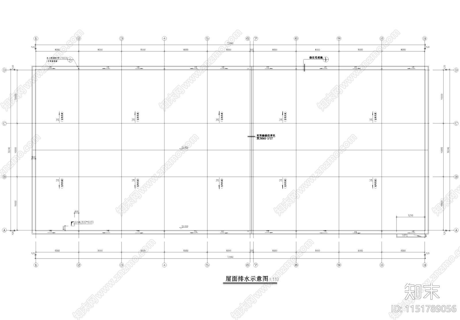 二层框架结构车间厂房工业建筑cad施工图下载【ID:1151789056】