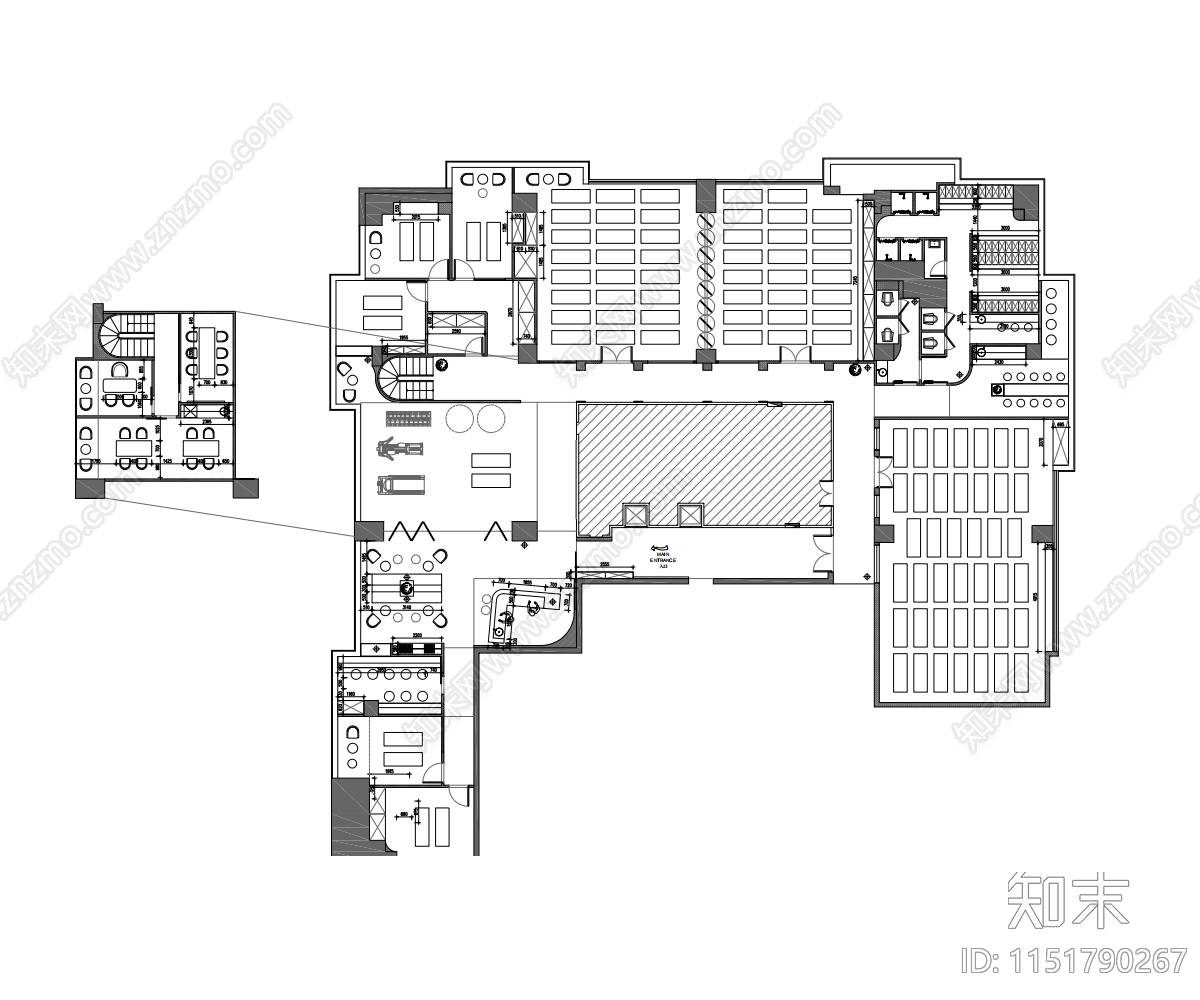 郑州瑜伽馆cad施工图下载【ID:1151790267】