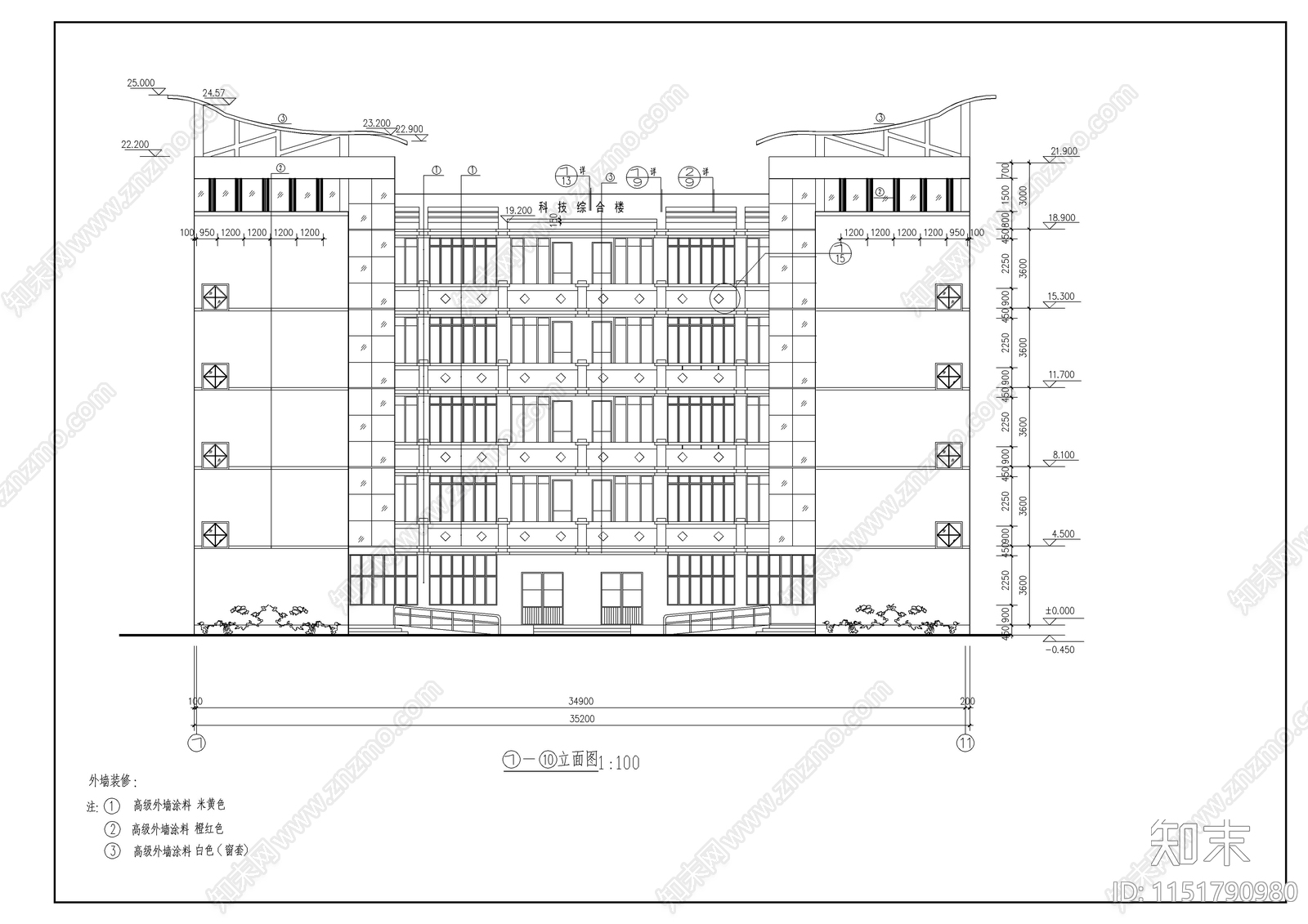 小学科技综合楼建筑图纸cad施工图下载【ID:1151790980】