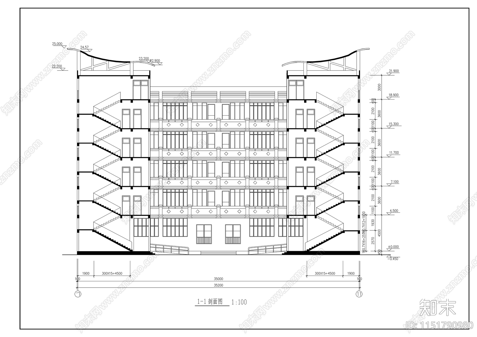 小学科技综合楼建筑图纸cad施工图下载【ID:1151790980】