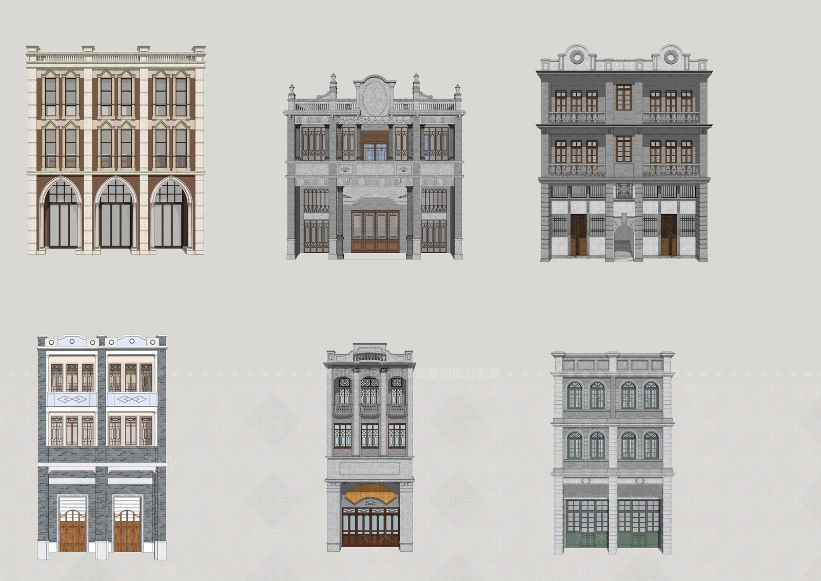 中式岭南风商业多层SU模型下载【ID:1151792215】