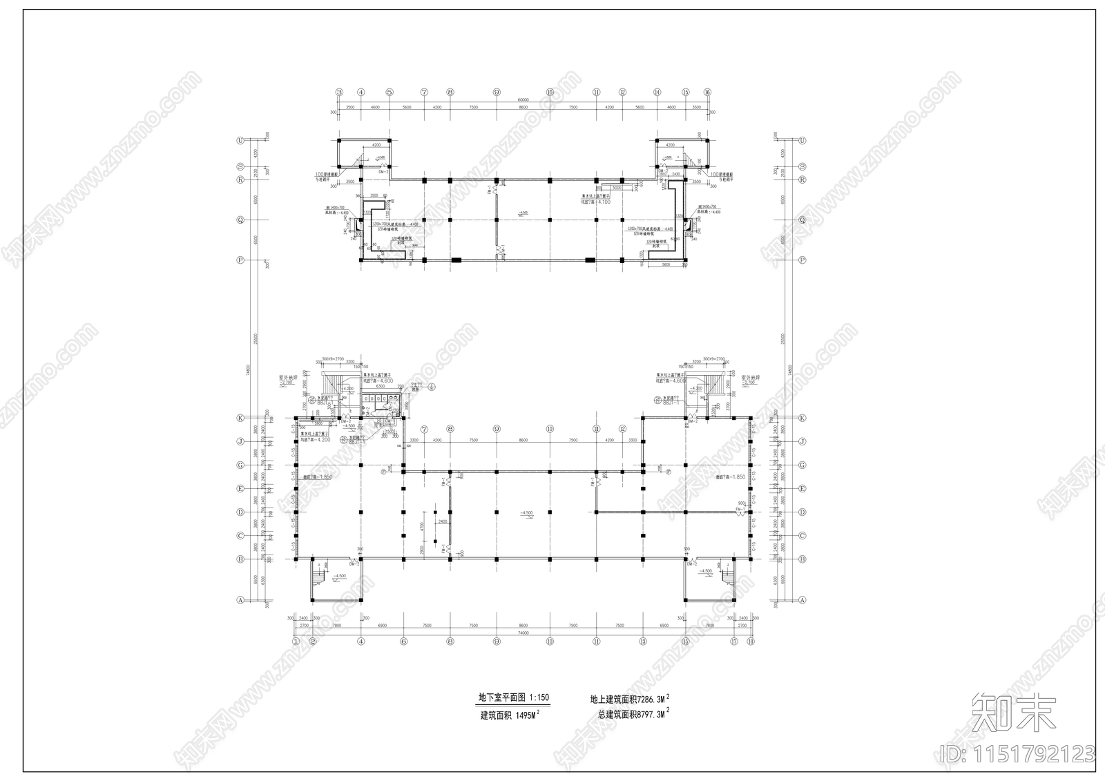 大学礼堂建筑cad施工图下载【ID:1151792123】