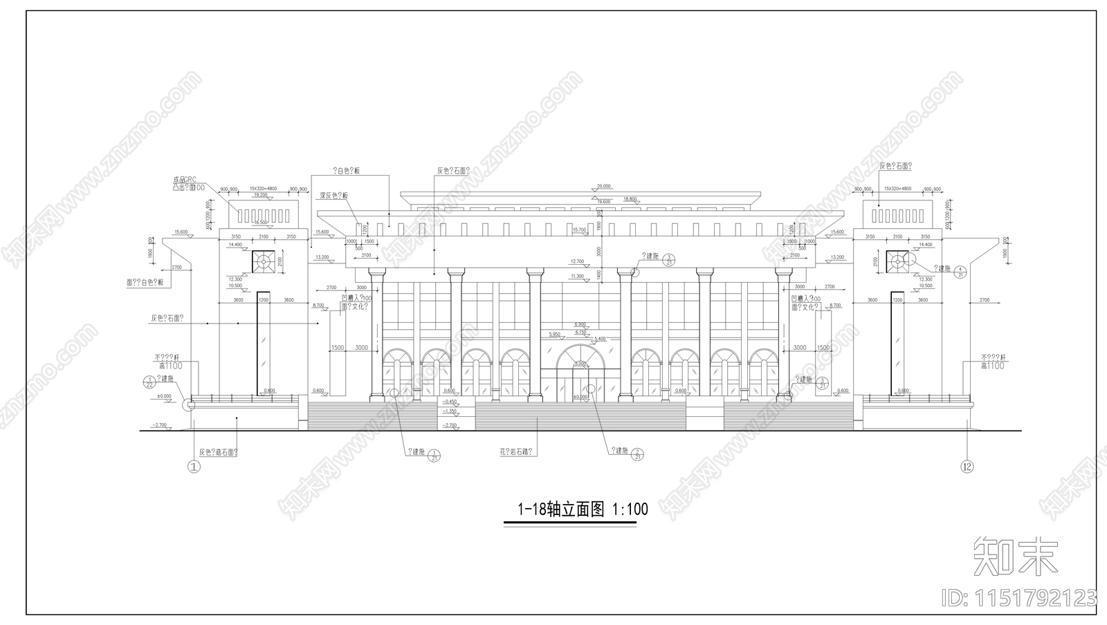 大学礼堂建筑cad施工图下载【ID:1151792123】