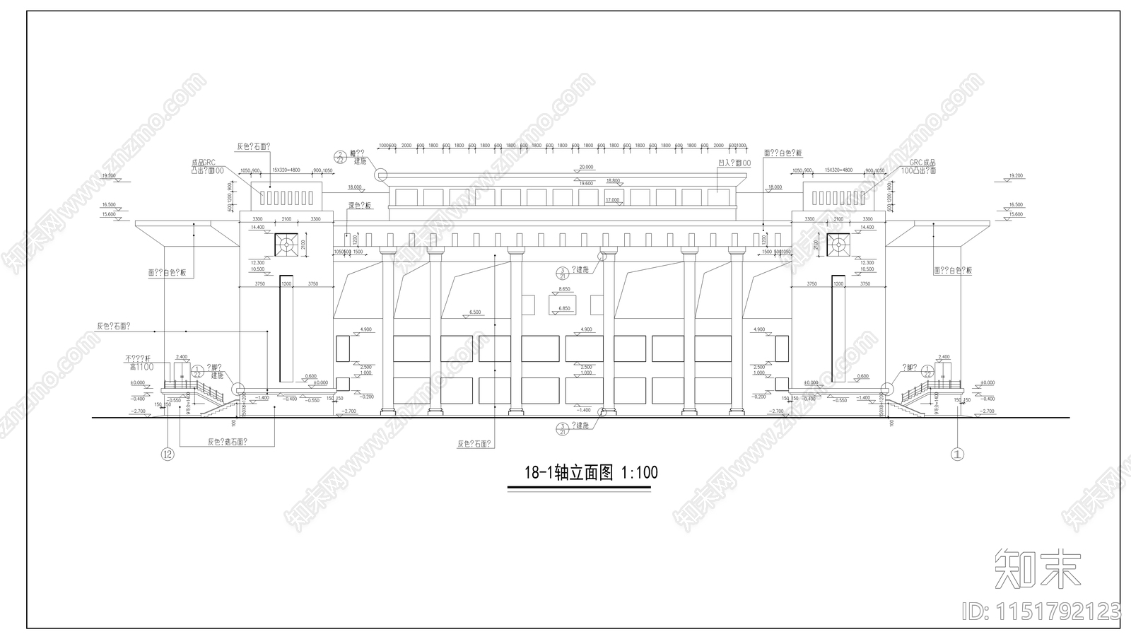 大学礼堂建筑cad施工图下载【ID:1151792123】