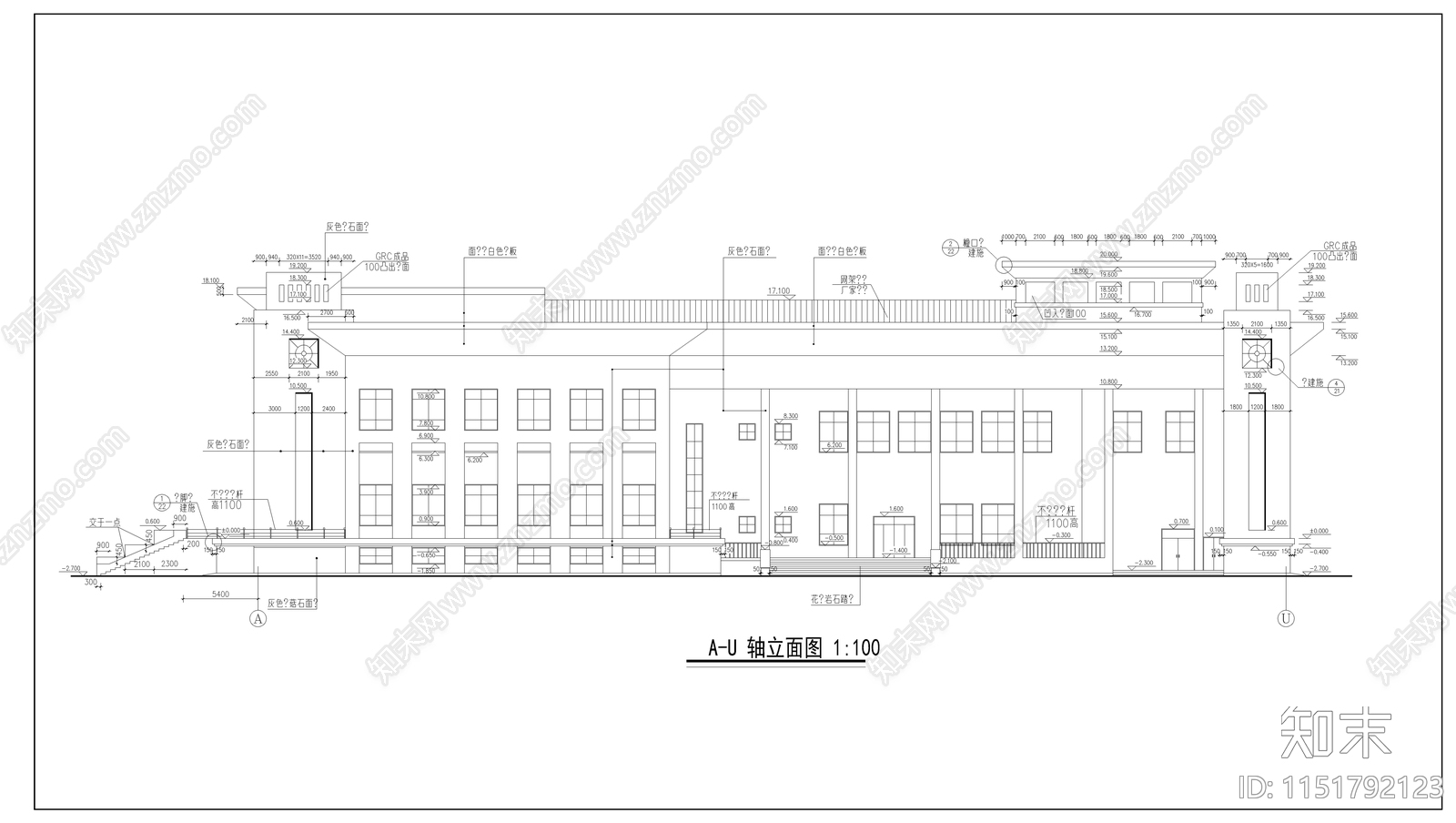 大学礼堂建筑cad施工图下载【ID:1151792123】