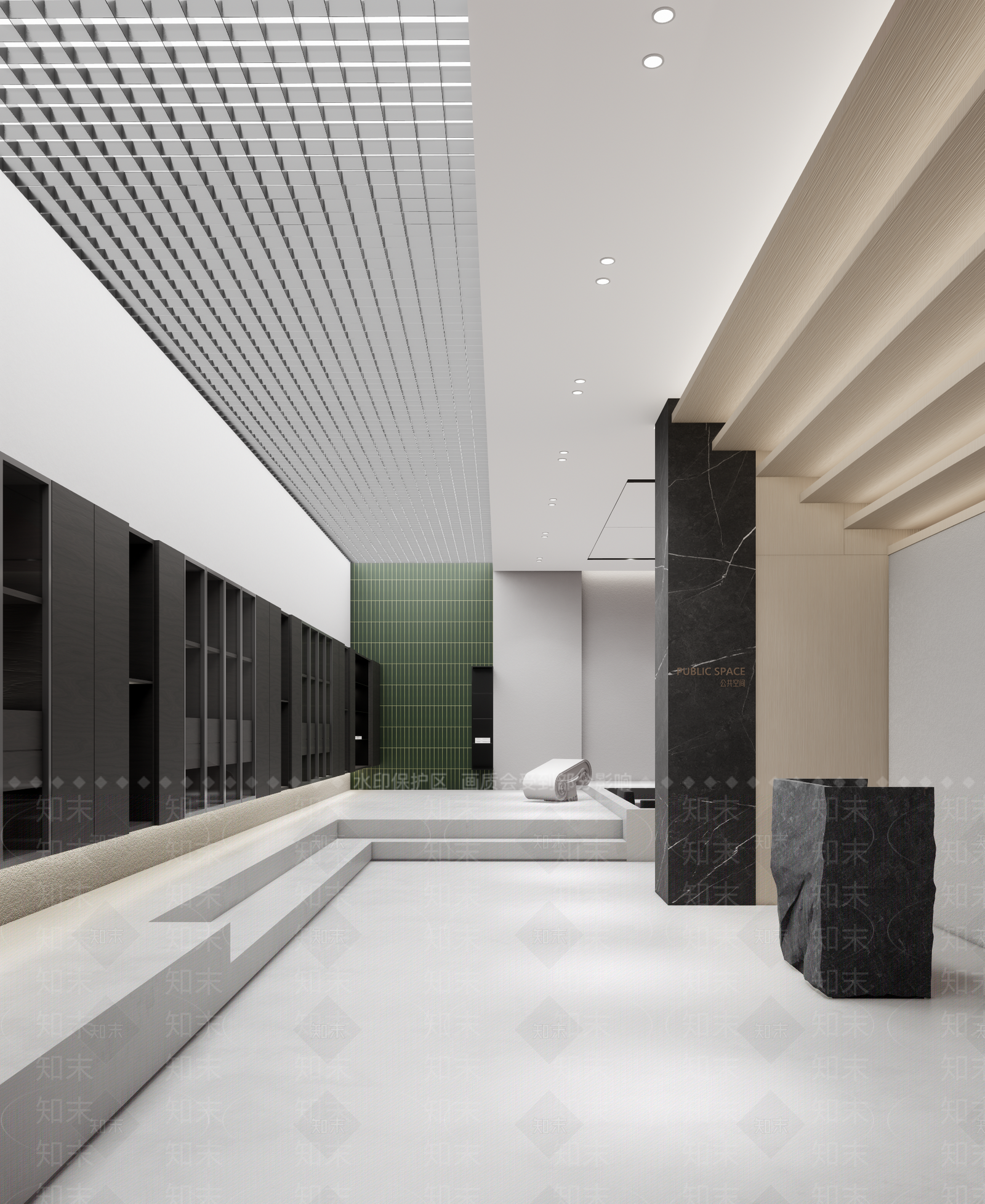 现代材料展厅SU模型下载【ID:1151793064】