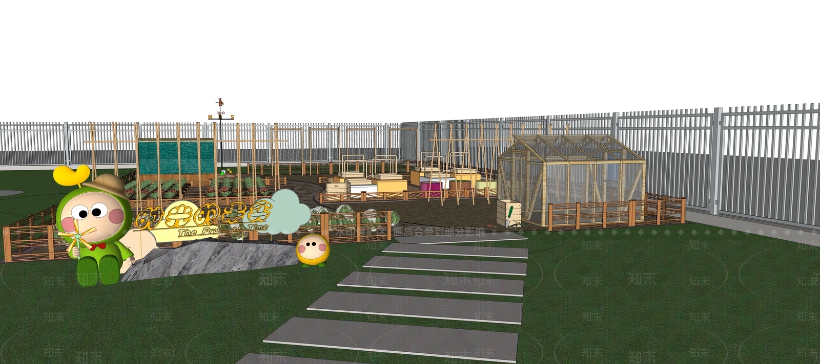 现代乡村庭院SU模型下载【ID:1151794461】
