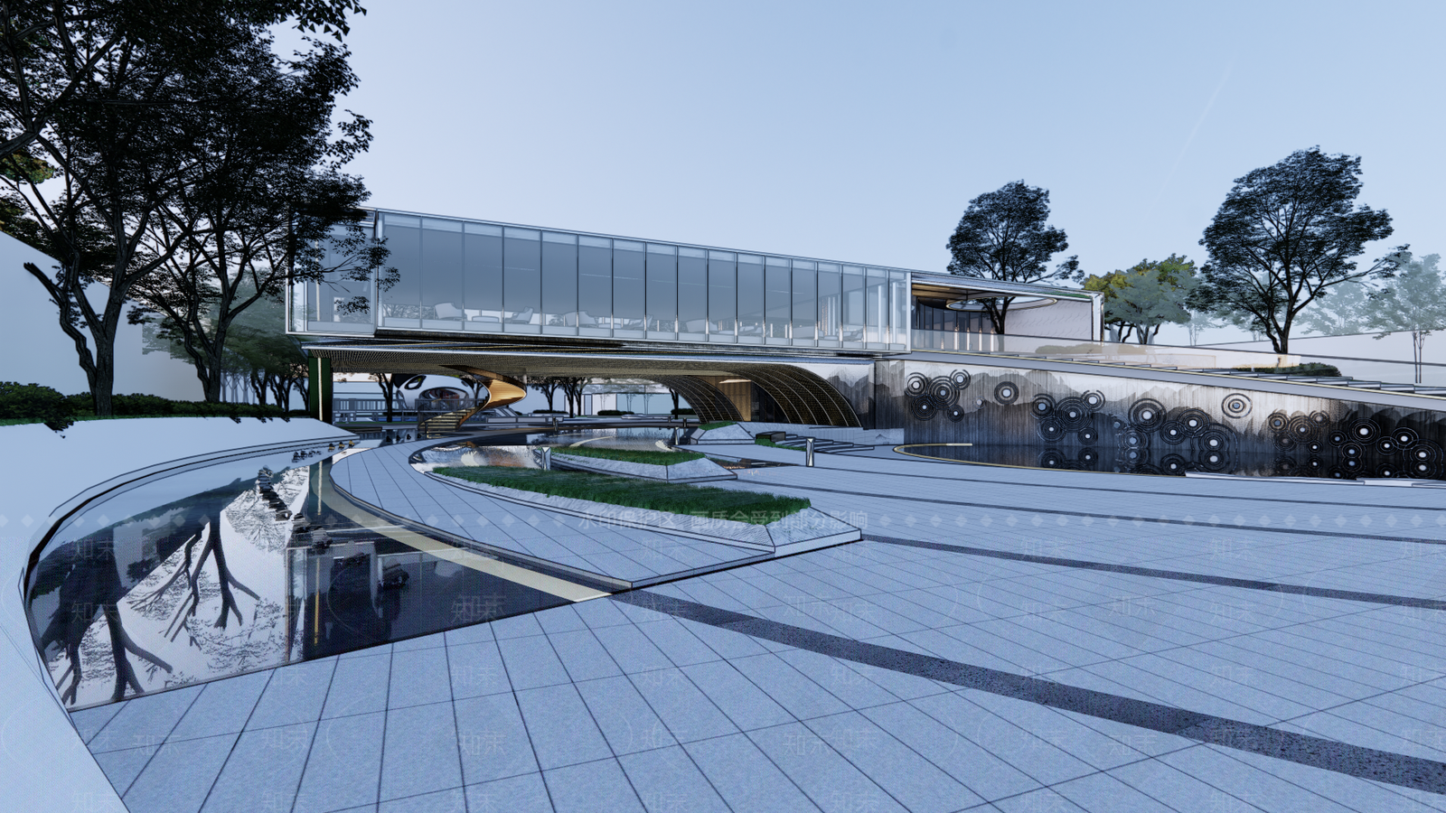 现代展览馆建筑SU模型下载【ID:1151795580】