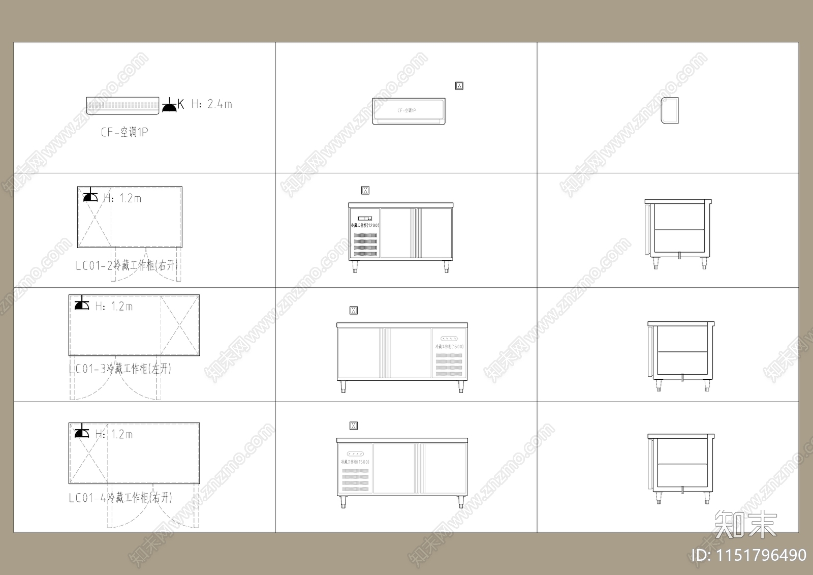 最新餐饮后厨烧烤设备用品cad施工图下载【ID:1151796490】