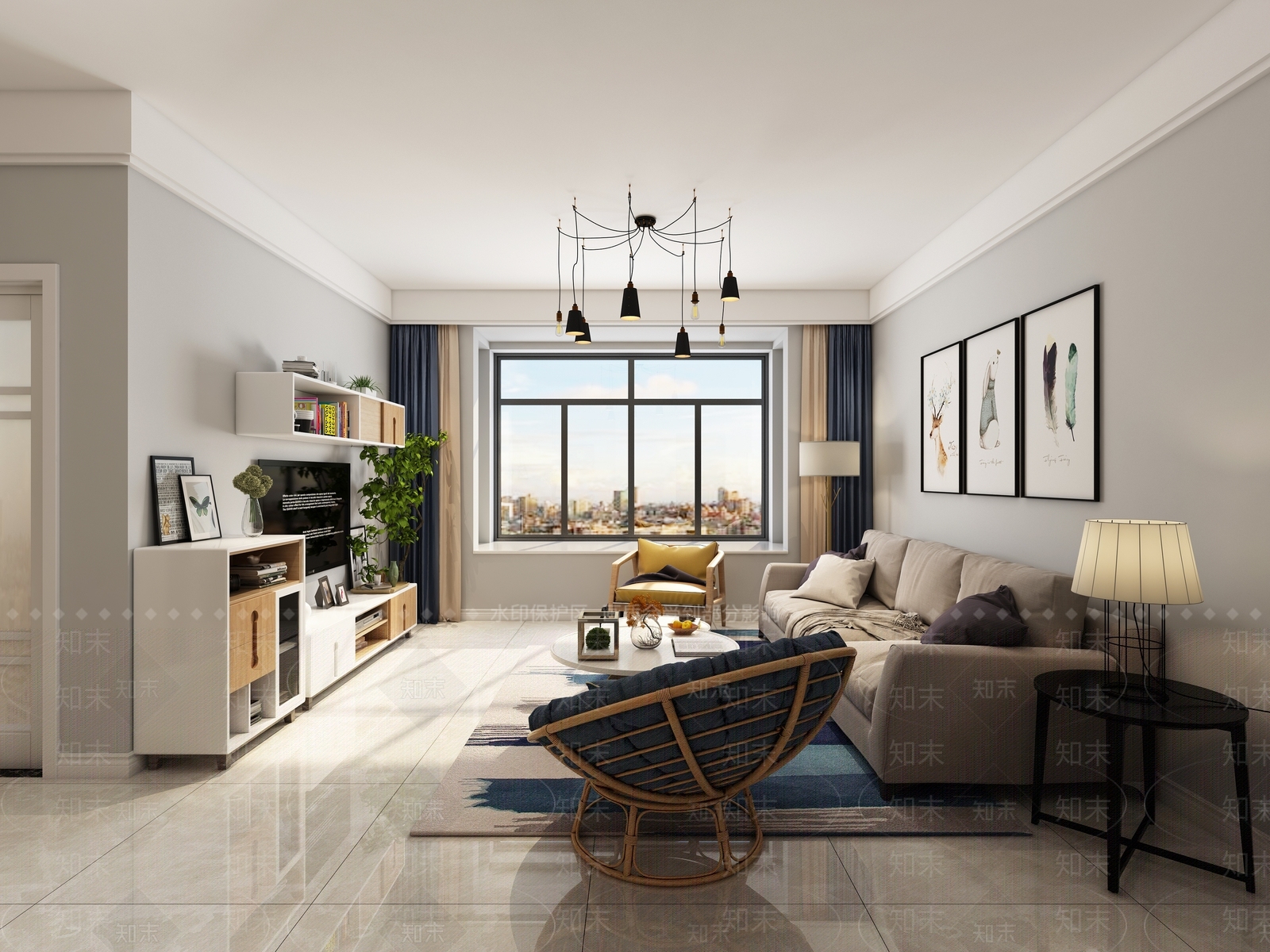 北欧客餐厅3D模型下载【ID:1151797358】