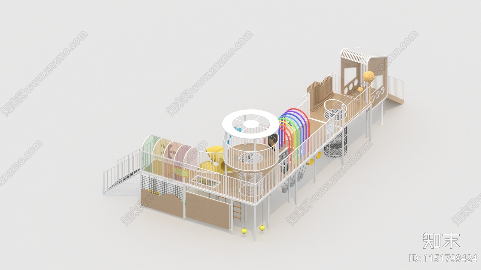 儿童游乐设备长廊3D模型下载【ID:1151799424】