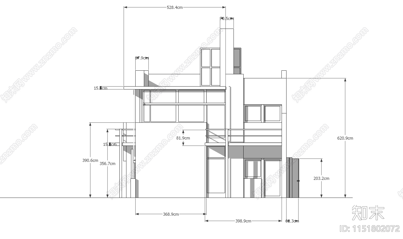 施罗德住宅轴测施工图下载【ID:1151802072】