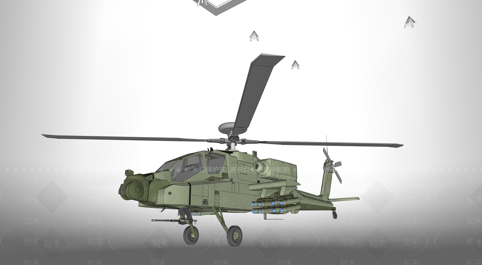 AH64DApache美军阿帕奇武装飞机SU模型下载【ID:1151804287】