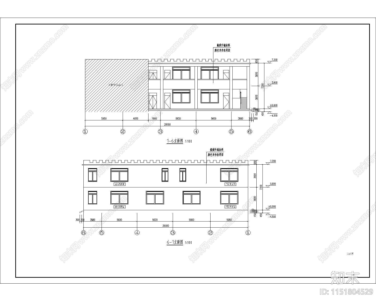 教学楼建筑cad施工图下载【ID:1151804529】