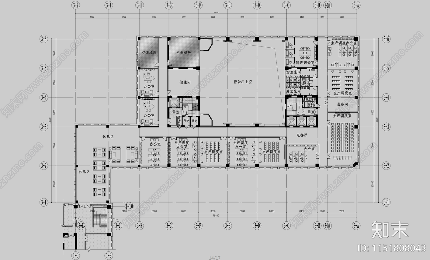 石油指挥中心企业办公室cad施工图下载【ID:1151808043】