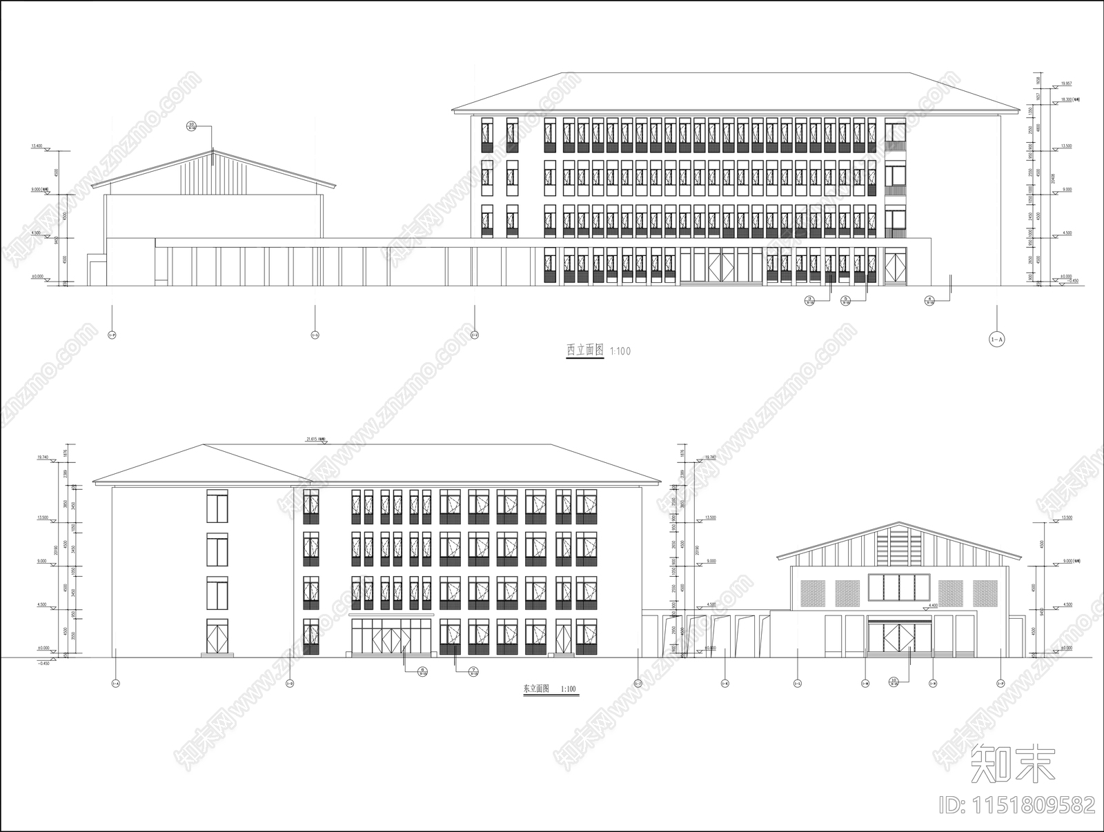 中学报告厅建筑cad施工图下载【ID:1151809582】