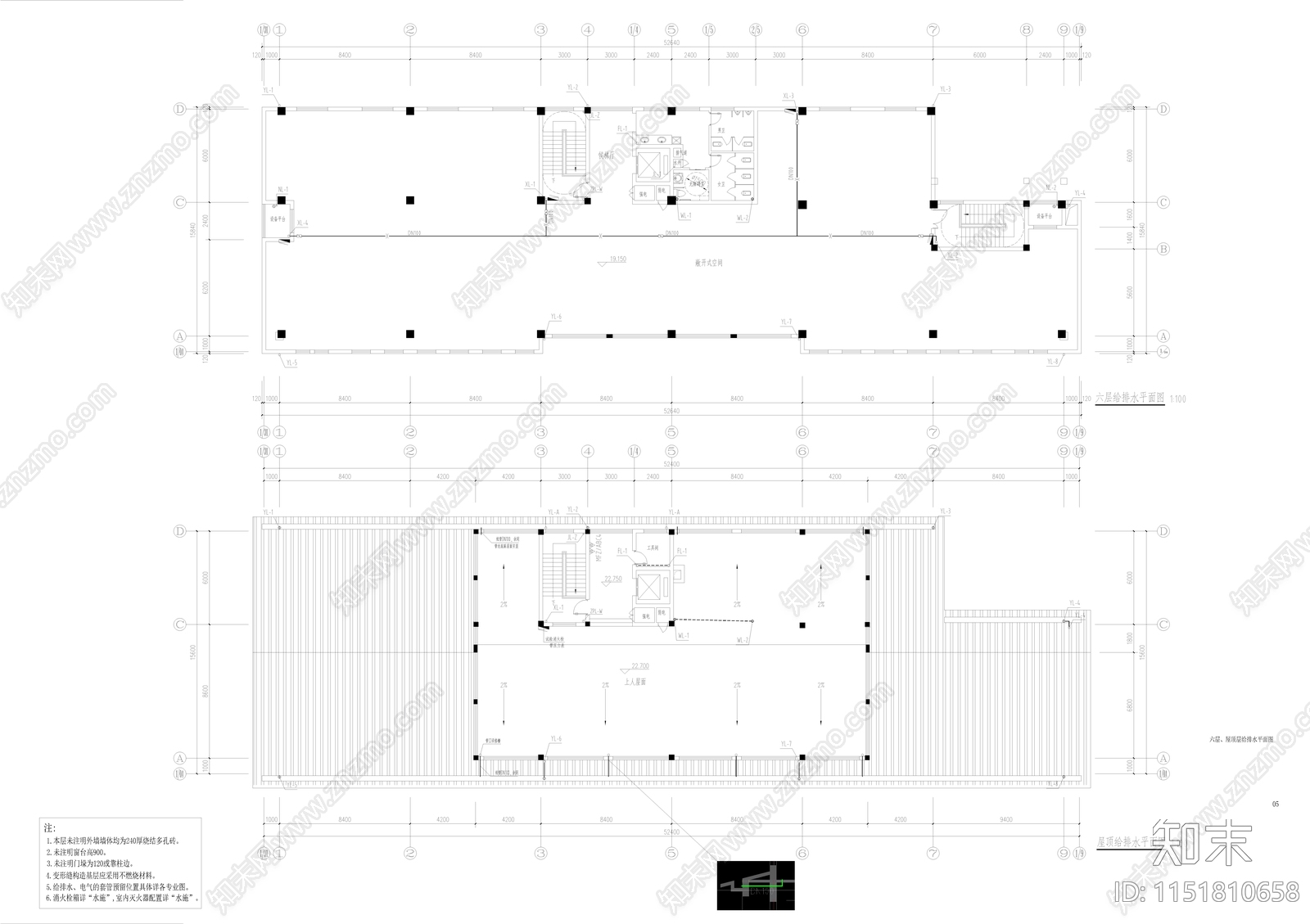 妙高大楼建筑给排水大样cad施工图下载【ID:1151810658】