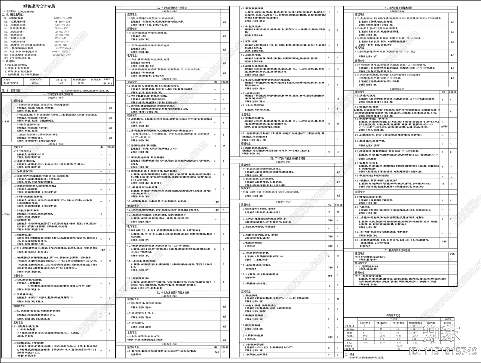 绿色建筑设计专篇施工图下载【ID:1151815749】