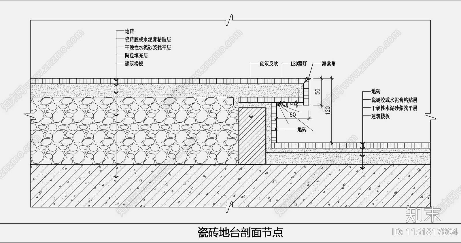 悬浮瓷砖地台施工节点图施工图下载【ID:1151817804】