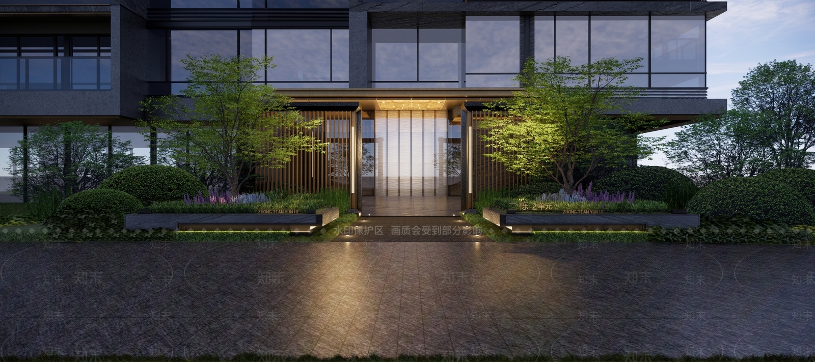 现代小区住户单元门SU模型下载【ID:1151820413】