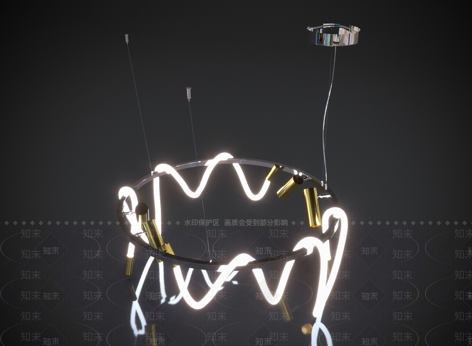 现代灯管吊灯3D模型下载【ID:1151826371】