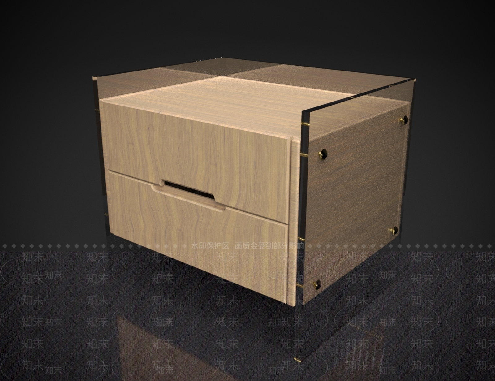 现代床头柜3D模型下载【ID:1151829969】
