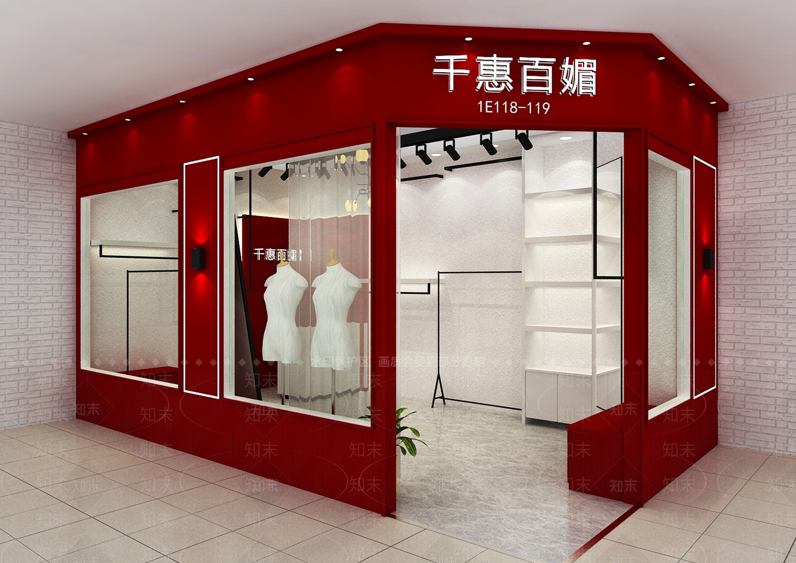 现代服装鞋店3D模型下载【ID:1151832136】