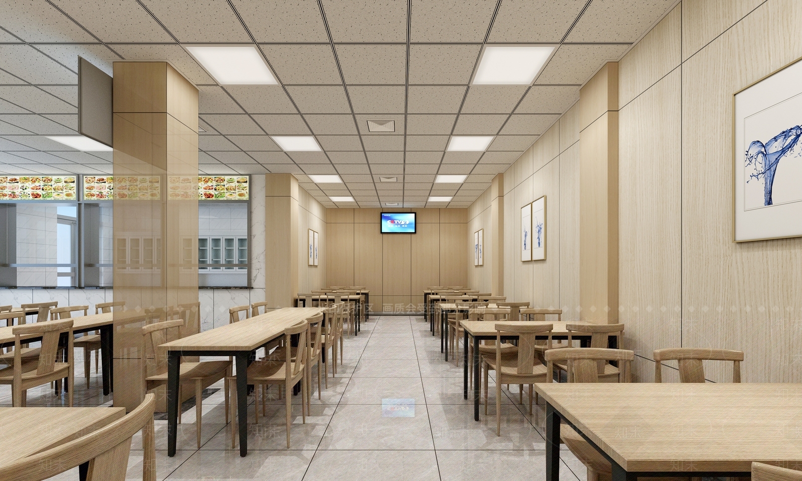 现代医院食堂3D模型下载【ID:1151839477】