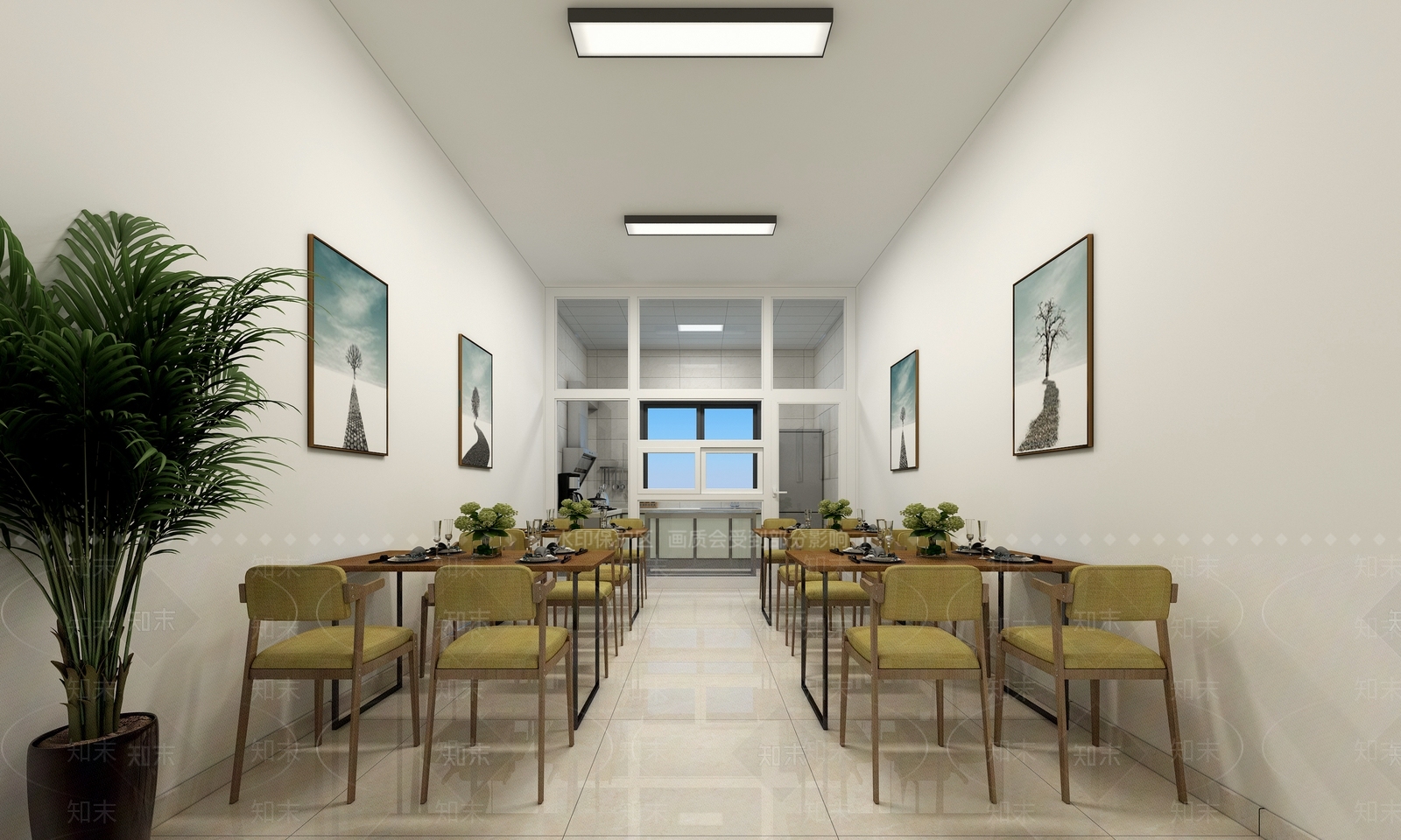 现代职工食堂3D模型下载【ID:1151840542】