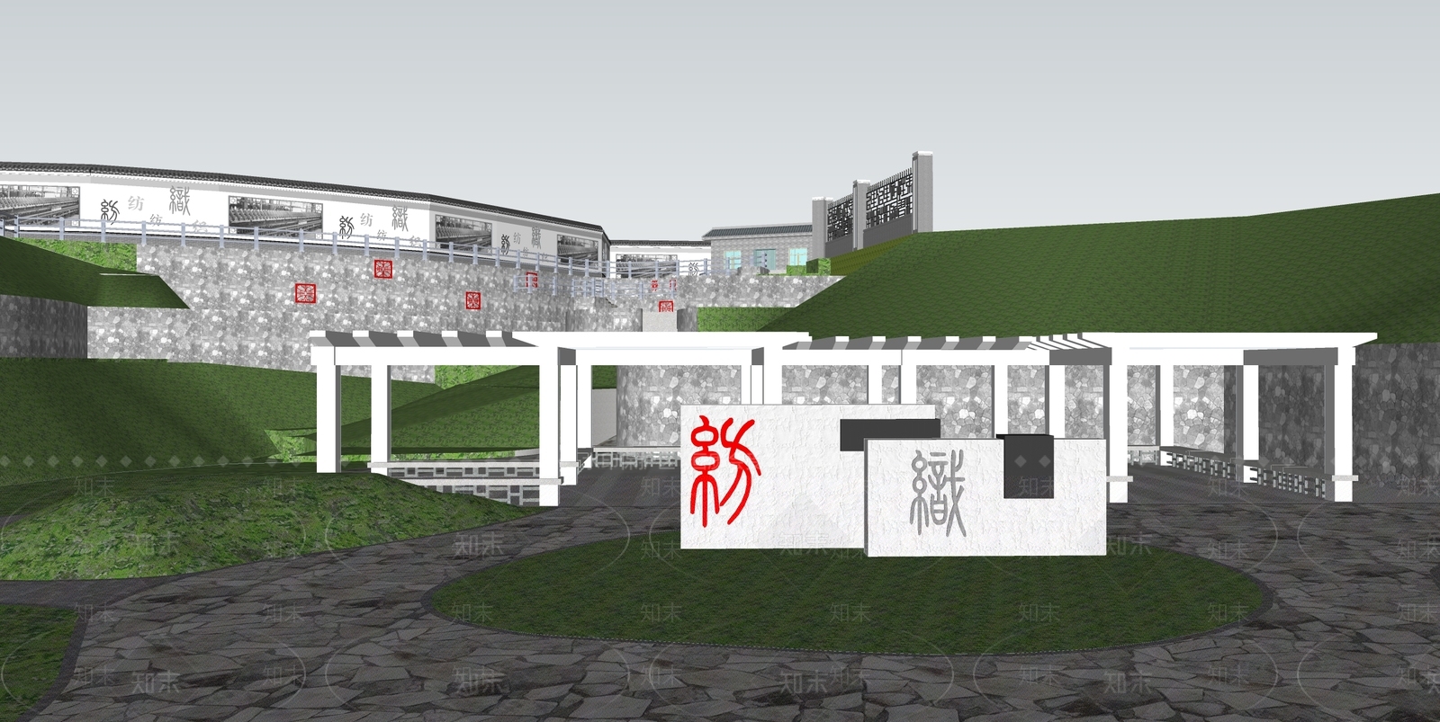 现代山地文化公园SU模型下载【ID:1151841675】