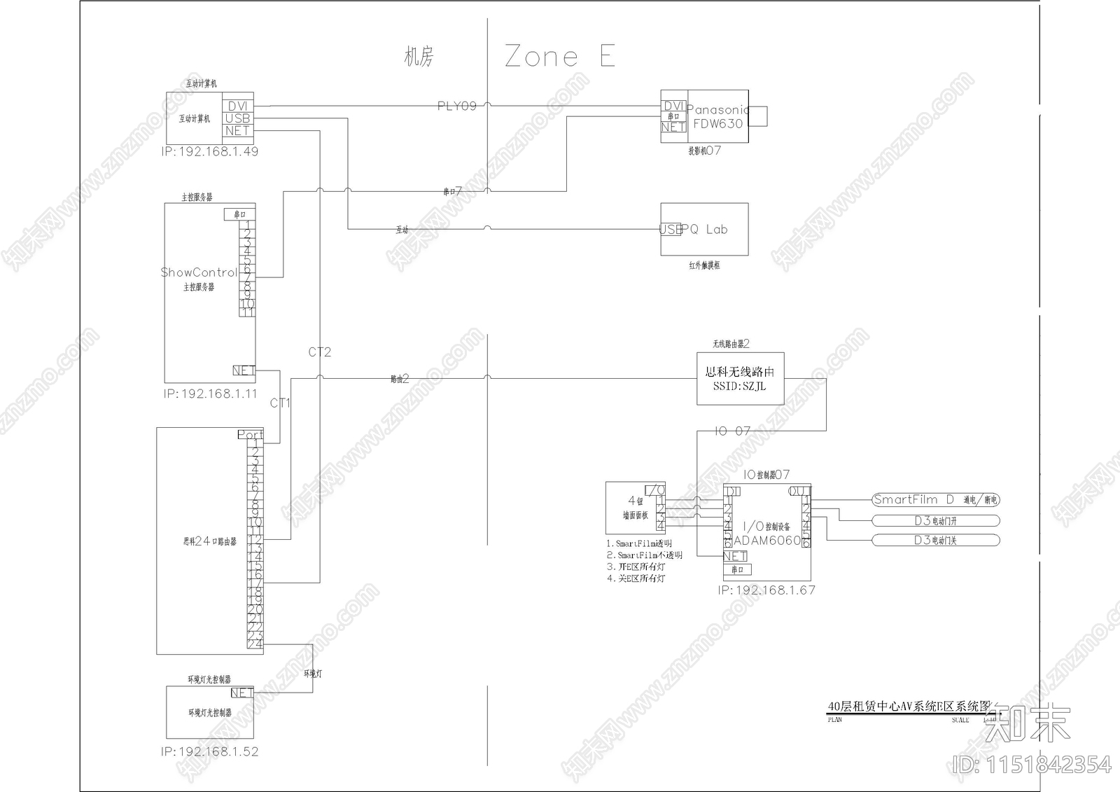 展厅AV系统cad施工图下载【ID:1151842354】