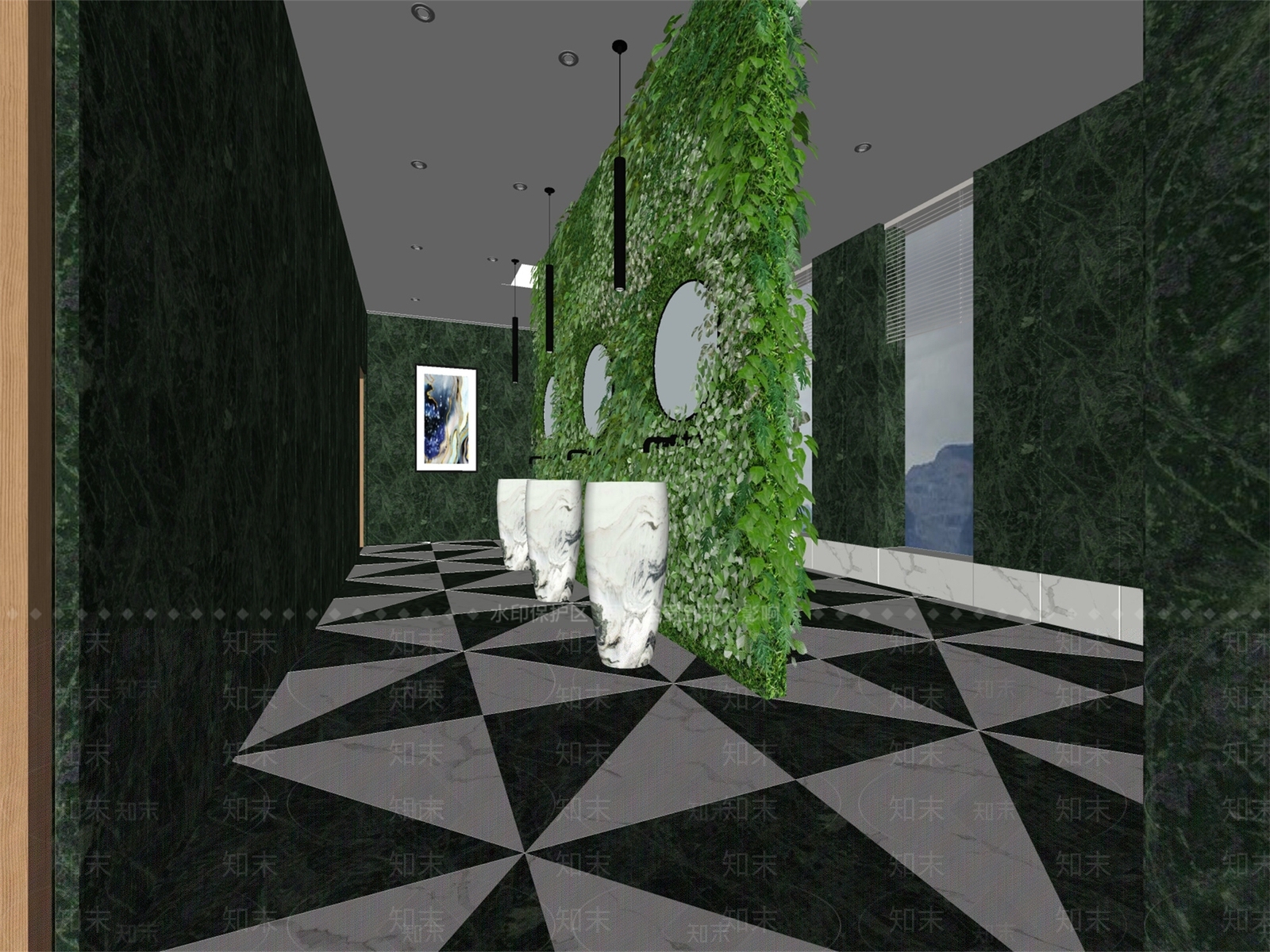 现代公共卫生间SU模型下载【ID:1151850191】
