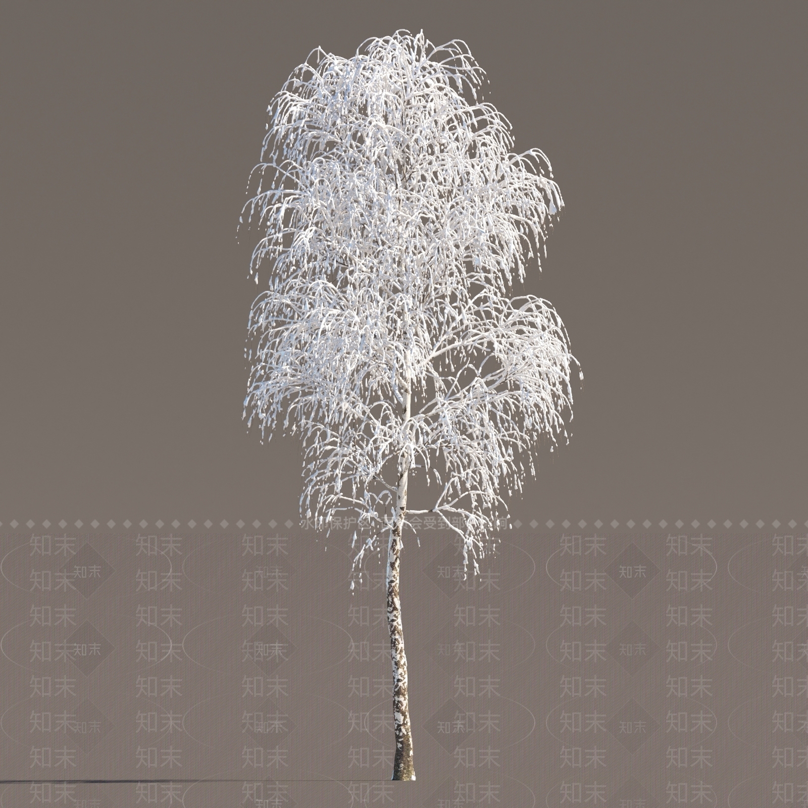 现代雪景树3D模型下载【ID:1151856390】